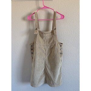 American Eagle Beige Corduroy Overall Shorts NWTs